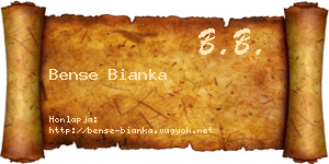 Bense Bianka névjegykártya